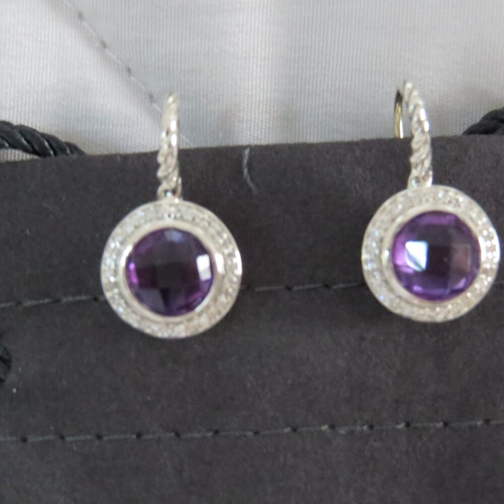 Amethyst and Diamond Color Classic Earrings
